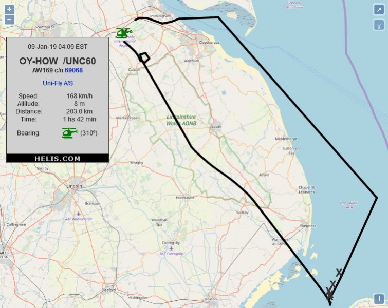 AgustaWestland AW169 UNC60 flight track ads-b