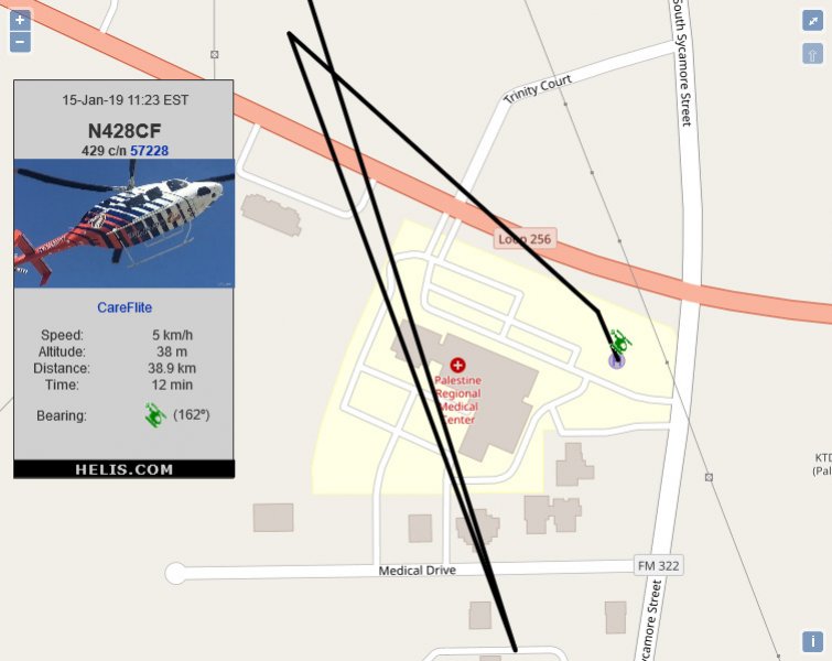 Bell 429 N428CF flight track ads-b