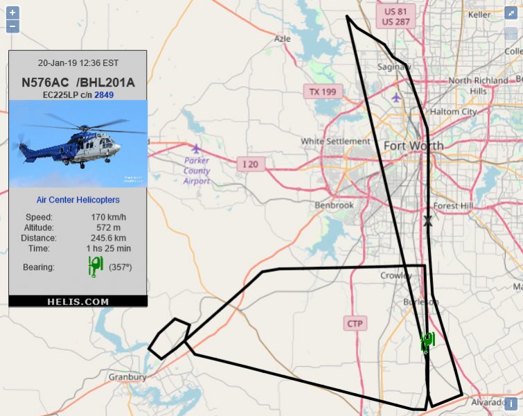 Eurocopter EC225LP BHL201A flight track ads-b