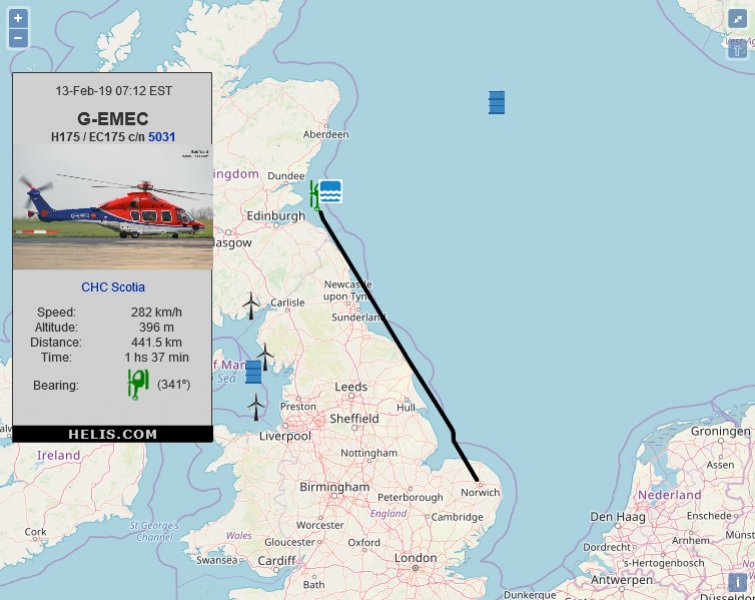Airbus Helicopters H175 GEMEC flight track ads-b