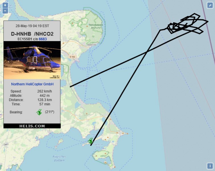 Eurocopter EC155B1 NHCO2 flight track ads-b