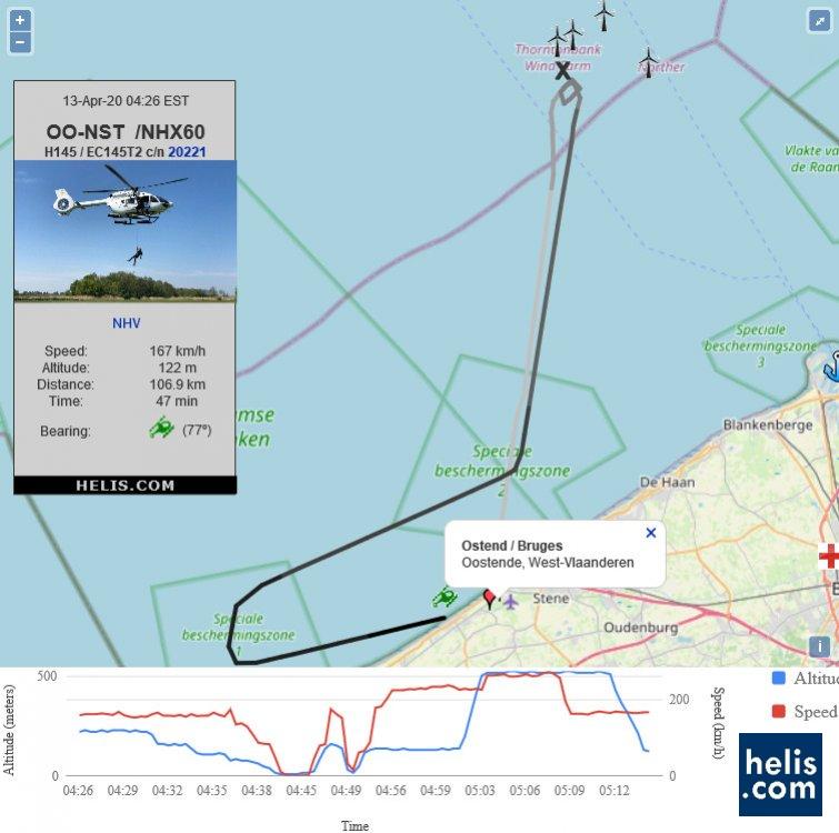 Airbus H145D2 / EC145T2 NHX60 flight track ads-b