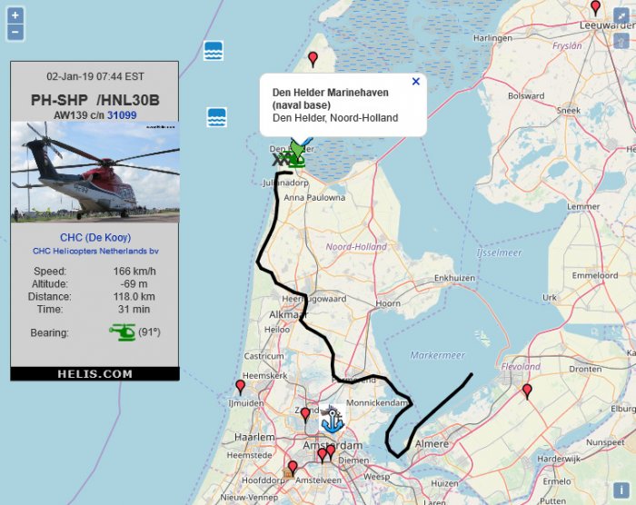 AgustaWestland AW139 HNL30B flight track ads-b