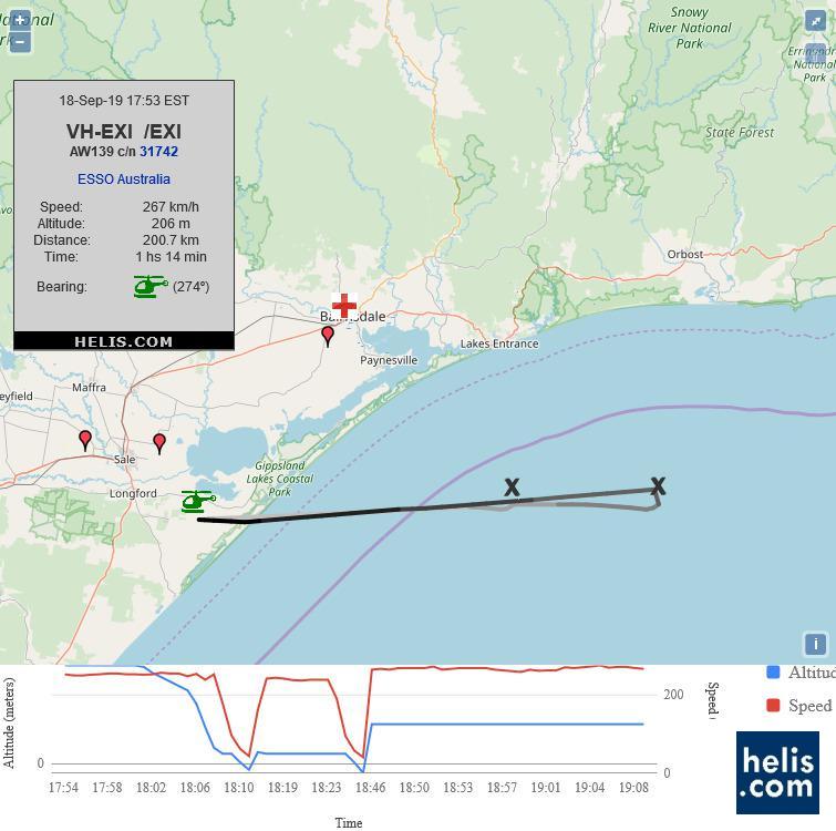 AgustaWestland AW139 EXI flight track ads-b