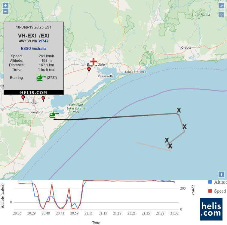 AgustaWestland AW139 EXI flight track ads-b
