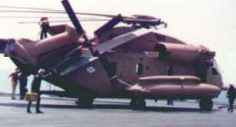 Operation Eagle Claw RH-53D Sea Stallions on Aircraft Carrier USS Nimitz