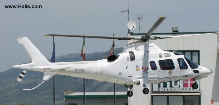 Helicopter AgustaWestland AW109E Power Serial 11602 Register I-FREH used by Elitaliana / Free Air. Built 2005. Aircraft history and location