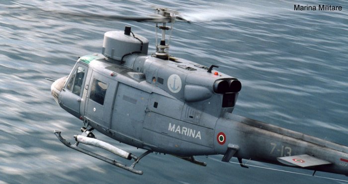 Helicopter Agusta AB212 ASW Serial 5115 Register MM80945 used by Marina Militare Italiana (Italian Navy). Aircraft history and location