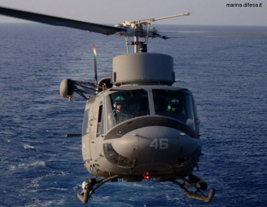 Helicopter Agusta AB212 ASW Serial 5156 Register MM81091 used by Marina Militare Italiana (Italian Navy). Aircraft history and location