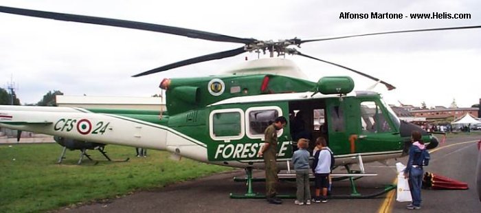Helicopter Agusta AB412EP Serial 25918 Register I-CFAE used by Vigili del Fuoco (Italian Firefighters) ,Corpo Forestale dello Stato (State Forestry Department). Built 2003. Aircraft history and location