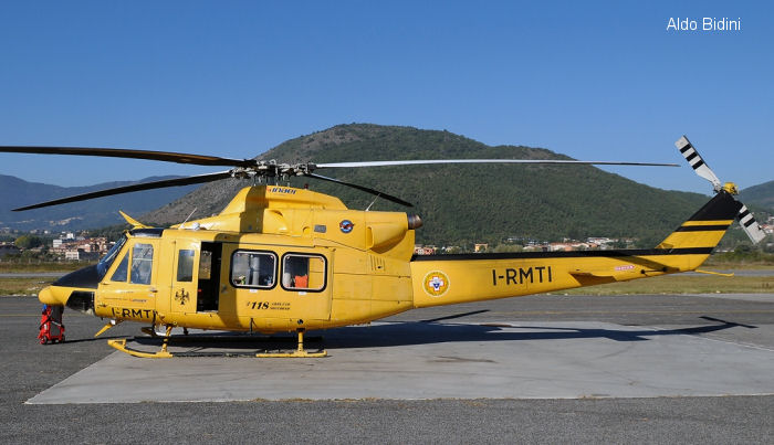 Detailed history and photos of helicopter Agusta AB412EP Serial 25923 Register I-RMTI used by INAER Italia ,Elilario Italia Track service timeline and current status.