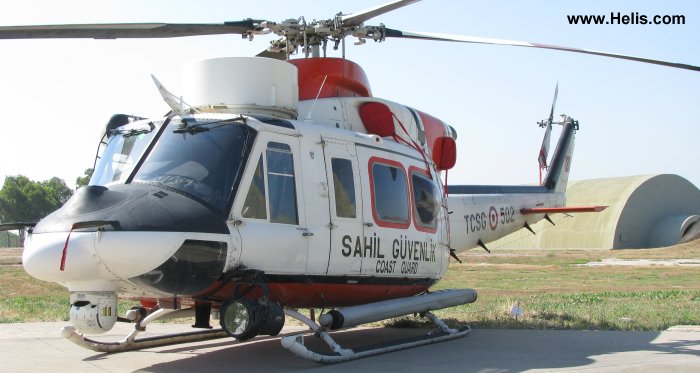 Helicopter Agusta AB412EP Serial 25932 Register TCSG-502 used by Türk Deniz Kuvvetleri (Turkish Navy). Aircraft history and location