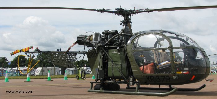 Helicopter Aerospatiale SE3130  Alouette II Serial 1583 Register 2-ALOU G-CICS XR379 used by Ministry of Defence (MoD) ,Army Air Corps AAC (British Army). Built 1961. Aircraft history and location