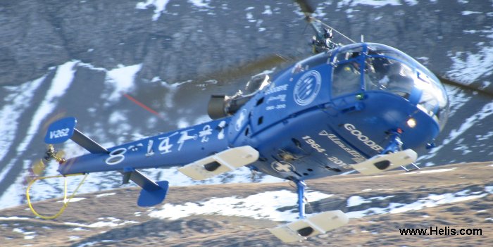 Detailed history and photos of helicopter F+W Emmen SA316B Alouette III Serial 138/1084 Register V-262 used by Schweizer Luftwaffe (Swiss Air Force) Track service timeline and current status.