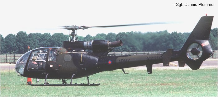 Detailed history and photos of helicopter Aerospatiale SA341B Gazelle AH.1 Serial 1577 Register XZ310 used by Army Air Corps AAC (British Army) Track service timeline and current status.