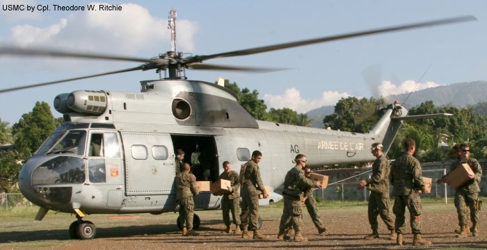 Helicopter Aerospatiale SA330B Puma Serial 1316 Register 1316 used by Armée de l'Air (French Air Force). Aircraft history and location