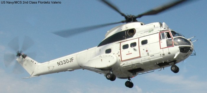 Detailed history and photos of helicopter Aerospatiale SA330J Puma Serial 1514 Register N330JF 9M-SSD G-BFNF used by Erickson ,Evergreen Helicopters ,US Navy USN ,Geo-Seis Helicopters ,Bristow Malaysia ,Bristow Track service timeline and current status.
