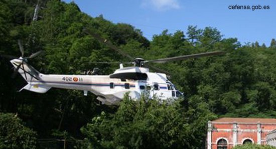 Detailed history and photos of helicopter Aerospatiale AS332B Super Puma Serial 2081 Register HT.21-02 HT.21-2 used by Ejercito del Aire y del Espacio EdA (Spanish Air and Space Force) Track service timeline and current status.