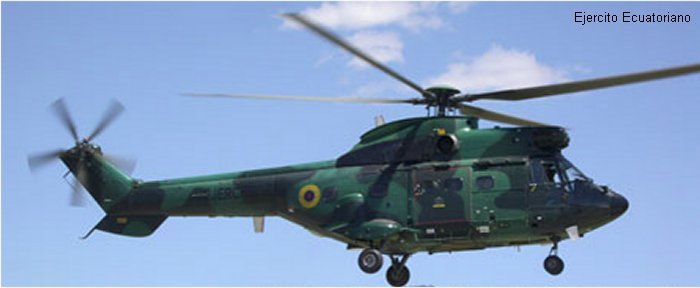 Photos of AS332 Super Puma in Ecuadorian Army helicopter service.