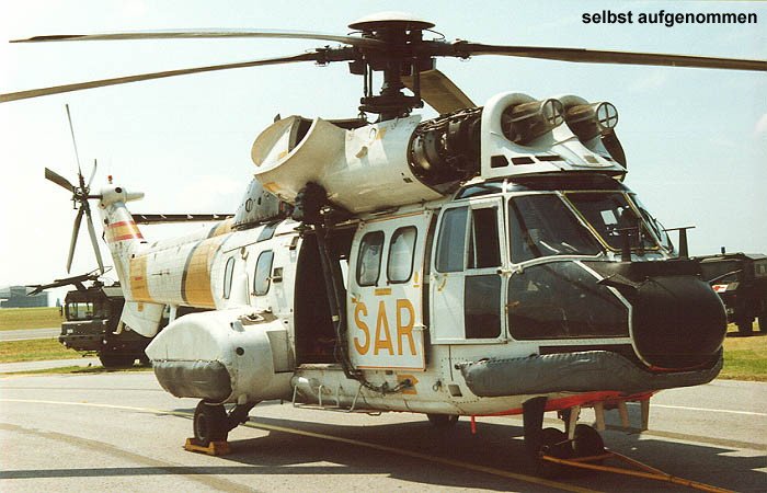 Helicopter Aerospatiale AS332B Super Puma Serial 2354 Register HD.21-12 used by Ejercito del Aire EdA (Spanish Air Force). Aircraft history and location