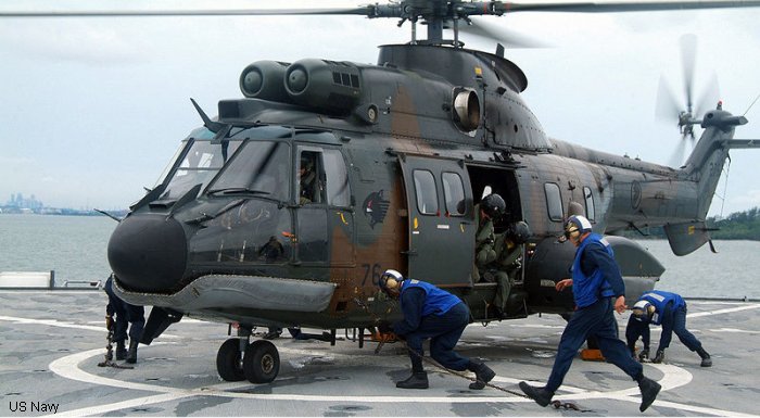 Detailed history and photos of helicopter Eurocopter AS532M1 Cougar Serial 2386 Register 276 used by Republic of Singapore Air Force RSAF Track service timeline and current status.