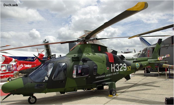 Detailed history and photos of helicopter AgustaWestland A109LUH Serial 13762 Register 15032 used by Försvarsmakten (Swedish Armed Forces) Track service timeline and current status.