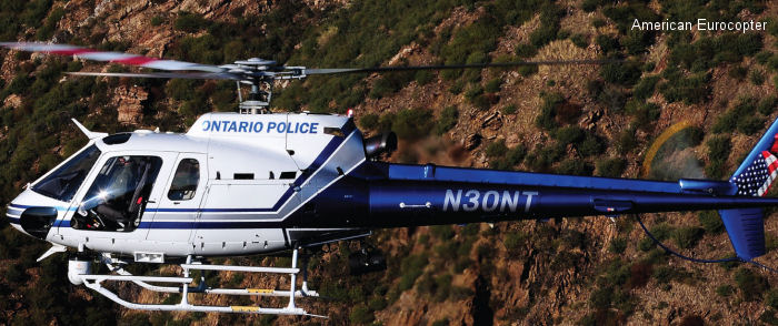 Helicopter Eurocopter AS350B2 Ecureuil Serial 4352 Register N80NT N30NT used by Los Angeles ,CNC Technologies ,OPD (Ontario Police Department). Built 2007. Aircraft history and location