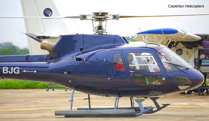 Helicopter Aerospatiale AS350B2 Ecureuil Serial 2594 Register 5N-BJG CS-HEL D-HEPB VH-HRK ZK-HLZ SE-JAZ used by Caverton ,Heliportugal. Aircraft history and location