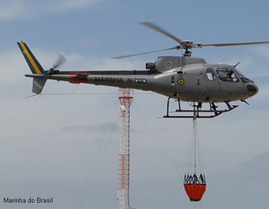 Helicopter Aerospatiale HB350B Esquilo Serial 1133 Register N-7051 used by Força Aeronaval da Marinha do Brasil (Brazilian Navy) ,Helibras. Aircraft history and location