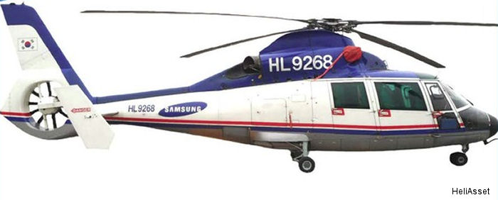 Helicopter Eurocopter AS365N3 Dauphin 2 Serial 6636 Register HL9268 used by Samsung. Aircraft history and location