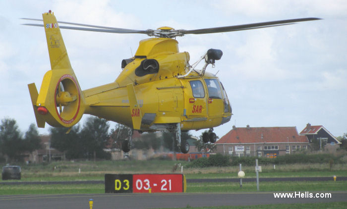 Helicopter Eurocopter AS365N3 Dauphin 2 Serial 6665 Register OO-NHU used by NHV Coast Guard. Built 2004. Aircraft history and location