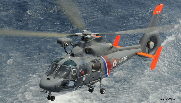 Helicopter Eurocopter AS365N3 Dauphin 2 Serial 6510 Register F-GVHN OO-NHV used by Aéronautique Navale (French Navy) NHV (Noordzee Helikopters Vlaanderen). Aircraft history