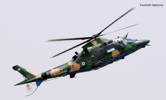 Detailed history and photos of helicopter AgustaWestland A109LUH Serial Register NAF-575 used by Nigerian Air Force Track service timeline and current status.