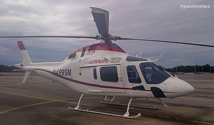 Helicopter AgustaWestland AW119Kx Koala Serial 14792 Register I-AWCV N499SM used by AgustaWestland Italy ,AgustaWestland Philadelphia (AgustaWestland USA). Built 2012. Aircraft history and location