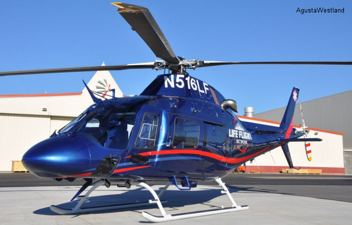 Helicopter AgustaWestland AW119Kx Koala Serial 14782 Register N516LF N311YS used by LFN (Life Flight Network) ,AgustaWestland Philadelphia (AgustaWestland USA). Built 2012. Aircraft history and location