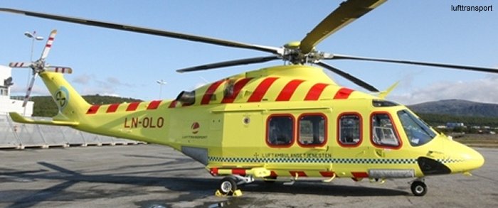 Detailed history and photos of helicopter AgustaWestland AW139 Serial 31139 Register LN-OLO used by Hayward and Green Defence Ltd ,Lufttransport AS Track service timeline and current status.