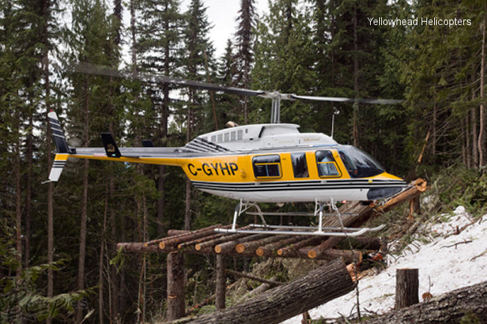 Helicopter Bell 206L-1 Long Ranger Serial 45400 Register C-GYHP N2621 C-GBSD used by Yellowhead Helicopters YHL ,Alpine Helicopters. Built 1980. Aircraft history and location