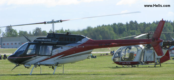 Helicopter Bell 206B-3 Jet Ranger Serial 3797 Register SE-JKP JA9388 used by osterman helikopter ,Keisatsu-chō JNPA (National Police Agency). Built 1984. Aircraft history and location