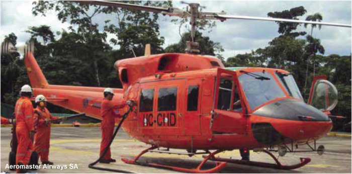 Detailed history and photos of helicopter Bell 212 Serial 30943 Register D-HBZT HC-CHD used by United Nations UNHAS ,Global Helicopter Service GmbH GHS ,Aeromaster ,Agrarflug Helilift GmbH ,Bundesministerium des Innern BMI (Federal Ministry of the Interior) ,Bundespolizei (German Federal Police (BPOL)) Track service timeline and current status.