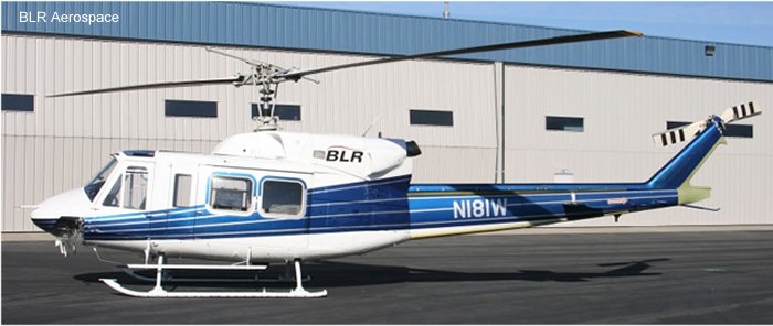 Helicopter Bell 212 Serial 35058 Register PR-HRY N181W used by VIH Cougar. Built 1992. Aircraft history and location