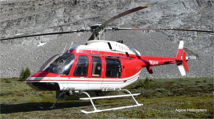 Detailed history and photos of helicopter Bell 407 Serial 53070 Register C-FNQN C-FNOB N57416 C-FZKG used by Alpine Helicopters ,Bell Helicopter Canada Track service timeline and current status.