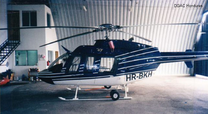 Helicopter Bell 407 Serial 53074 Register HR-BKH N1202U used by Bell Helicopter. Built 1996. Aircraft history and location