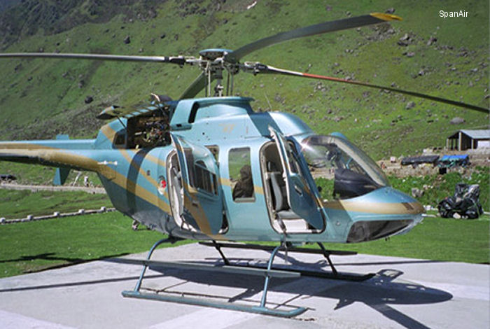 Helicopter Bell 407 Serial 53836 Register N407TN VT-LMN N1451B used by MFS (Maine Forest Service) ,Summit Helicopters Inc ,Bell Helicopter ,Span Air Pvt Ltd. Built 2008. Aircraft history and location