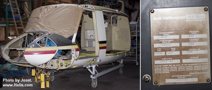 Helicopter Bell 412 Serial 33083 Register AF-306 used by uganda air force. Built 1982. Aircraft history and location