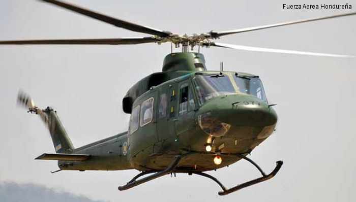 Detailed history and photos of helicopter Bell 412SP Serial 33131 Register FAH-977 used by Fuerza Aerea Hondureña (Honduras Air Force) Track service timeline and current status.