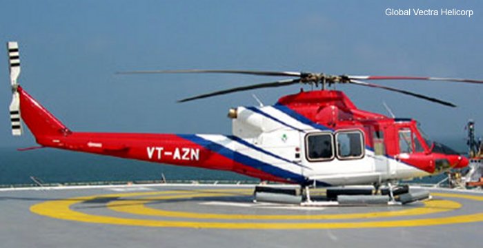 Helicopter Bell 412EP Serial 36397 Register VH-XCI VT-AZN C-FHWW used by Australia Air Ambulances LifeFlight (RACQ Life Flight Queensland) ,Global Vectra Helicorp GVHL ,Bell Helicopter Canada. Built 2006. Aircraft history and location