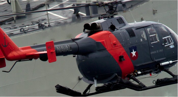 Photos of Bo105 in Chilean Navy helicopter service.