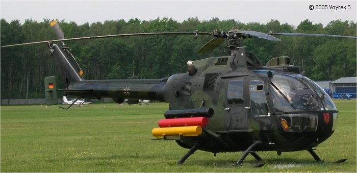 Helicopter MBB Bo105P PAH-1 Serial 6008 Register 86+08 used by Heeresflieger (German Army Aviation). Aircraft history and location