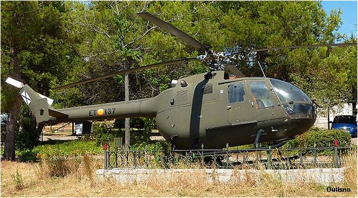 Detailed history and photos of helicopter MBB Bo105A Serial S-2 Register HE.15-6 D-9573 used by Fuerzas Aeromóviles del Ejército de Tierra FAMET (Spanish Army Aviation) ,MBB Track service timeline and current status.