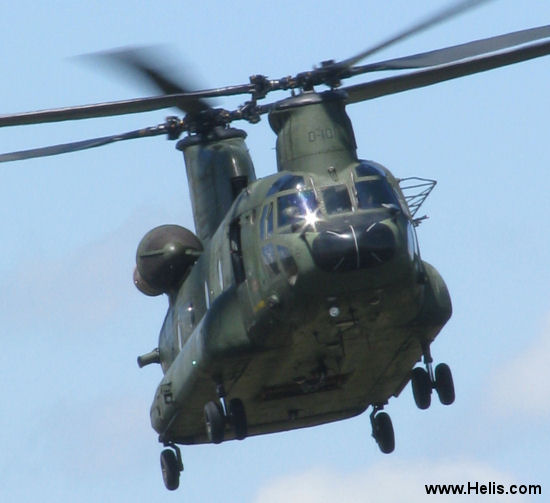 Helicopter Boeing CH-47D Chinook Serial M.4101 Register D-101 N2067F used by Koninklijke Luchtmacht (Royal Netherlands Air Force) Boeing Helicopters. Aircraft history and location